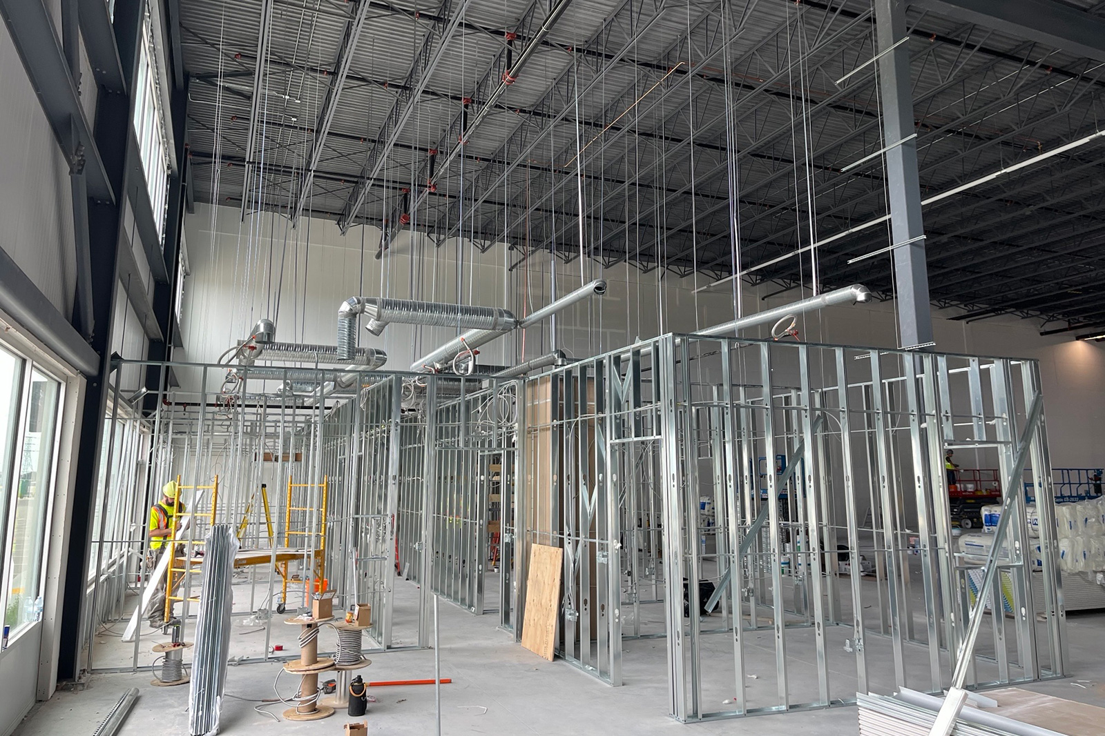 Artik - Tenant Fit Up - Office framing with mechanical and electrical rough-in